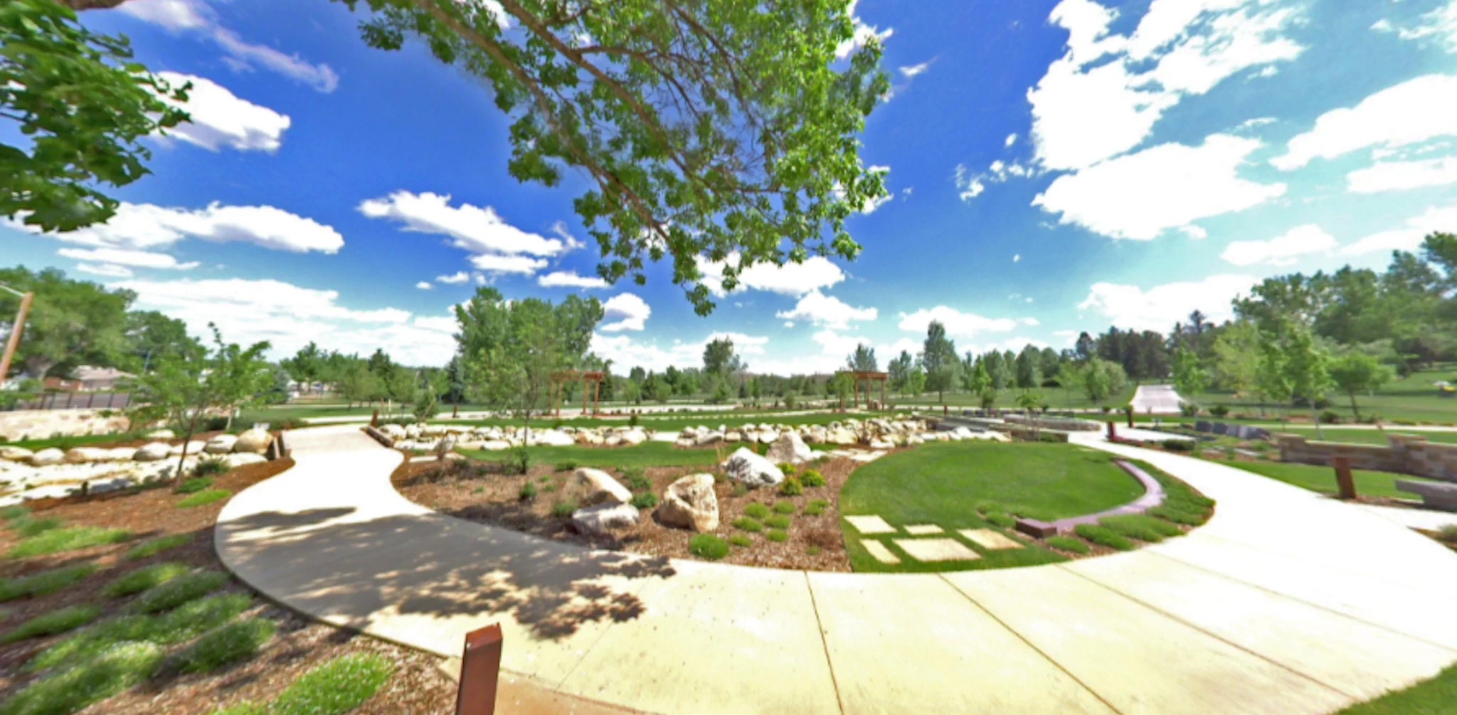 Mount Pisgah Cemetery Inspirational Gardens — walkways and boulders